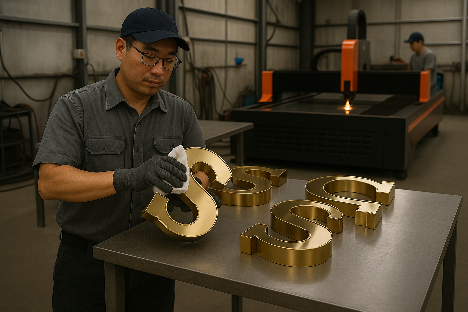 Thi Công Chữ inox Xanh Dương Tại Bình Dương