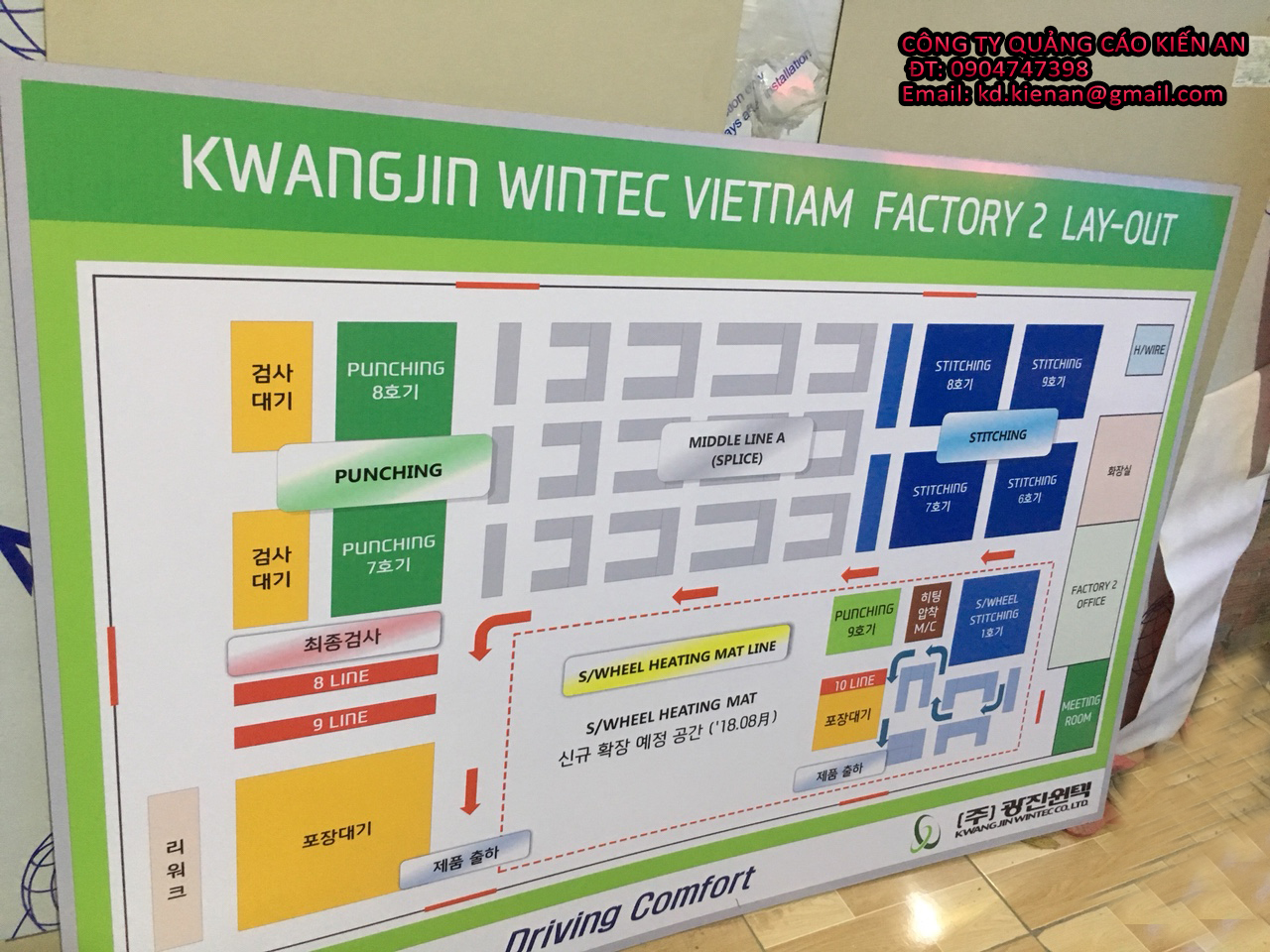 bảng nội bộ công ty: chất liệu in decal cán alu, cung cấp tại Bình Dương